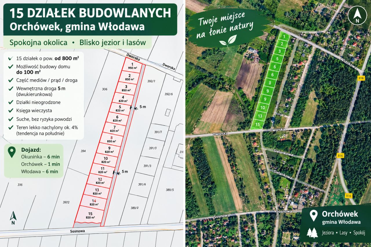 Działka budowlana Orchówek, ul. Miła. Zdjęcie 3