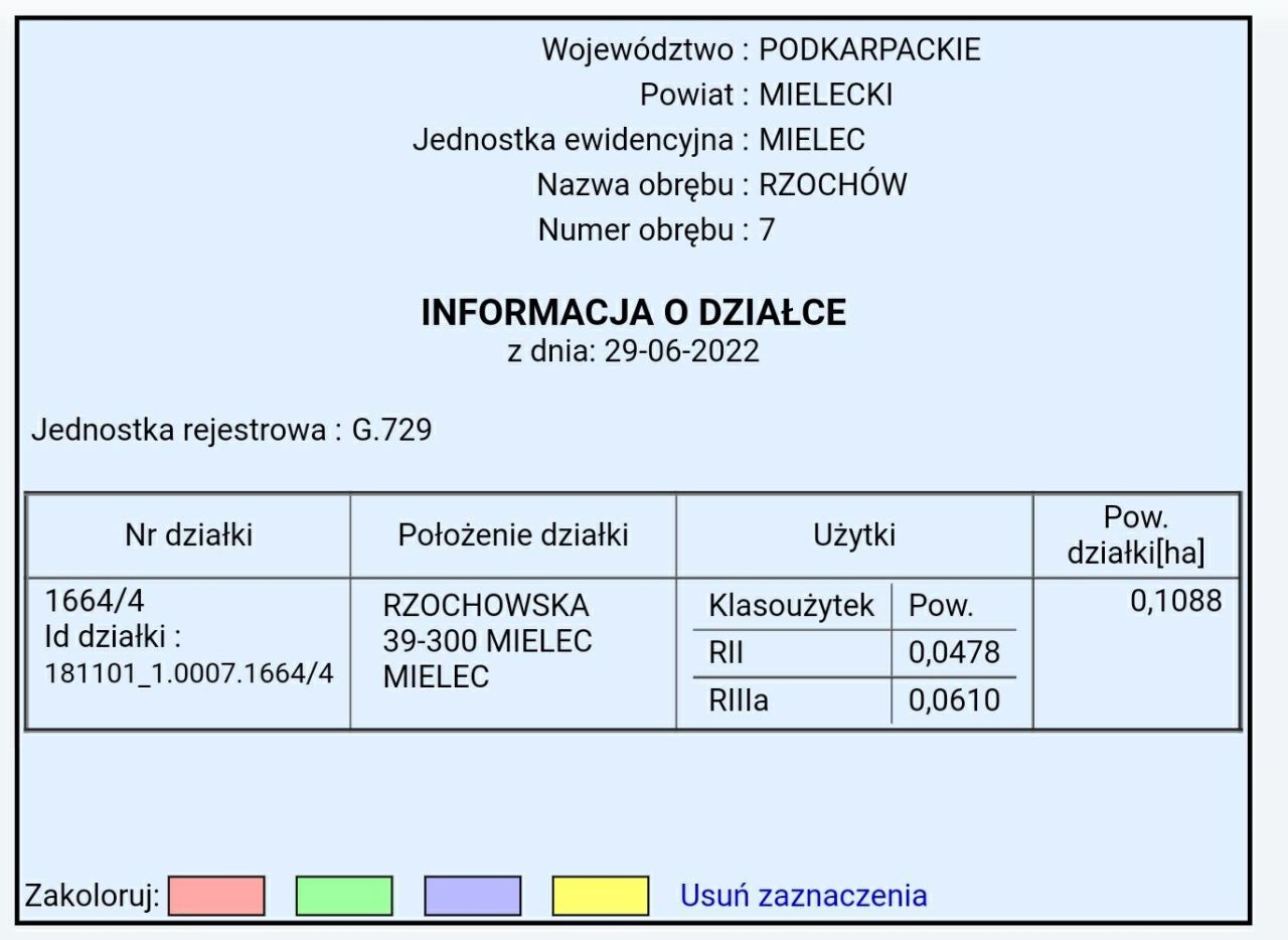 Działka budowlana Mielec Rzochów, ul. Dębicka. Zdjęcie 2