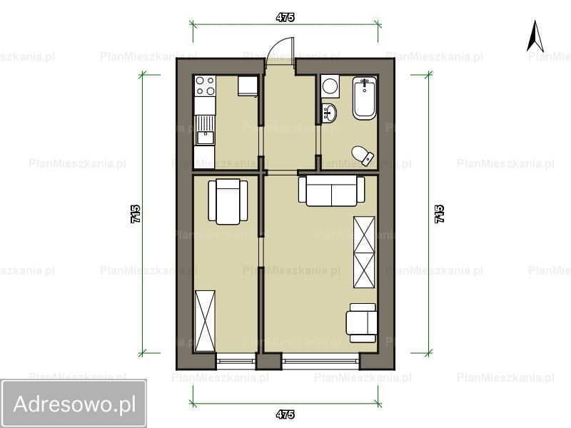 Mieszkanie 2-pokojowe Zabrze Centrum, ul. Kowalska. Zdjęcie 3