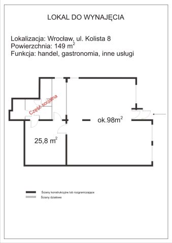 Lokal Wrocław Kozanów, ul. Kolista. Zdjęcie 3