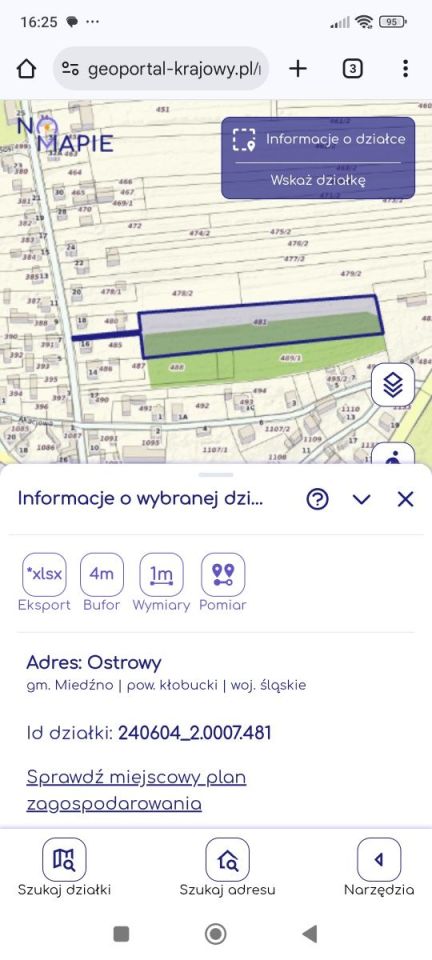 Działka rolna Ostrowy nad Okszą