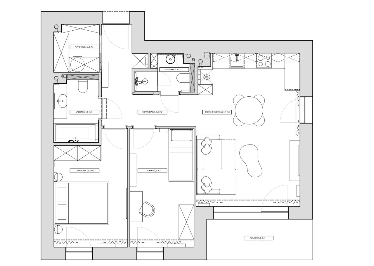 Mieszkanie 3-pokojowe Kraków Prądnik Biały, ul. Eljasza Walerego Radzikowskiego. Zdjęcie 16