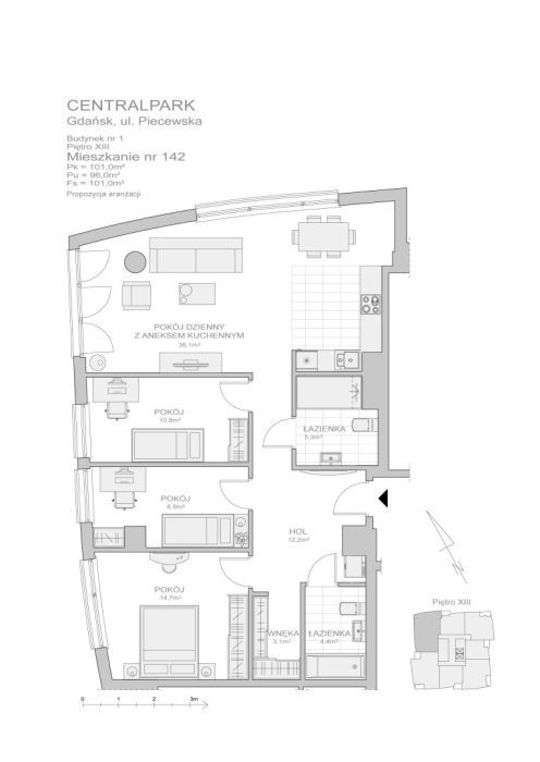 Mieszkanie 4-pokojowe Gdańsk Morena, ul. Piecewska. Zdjęcie 11