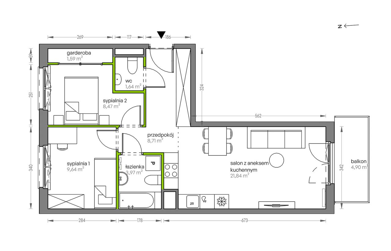 Mieszkanie 3-pokojowe Kraków Płaszów, ul. Myśliwska. Zdjęcie 25