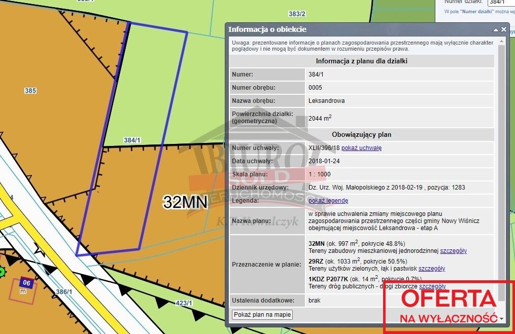 Działka budowlana Leksandrowa. Zdjęcie 2