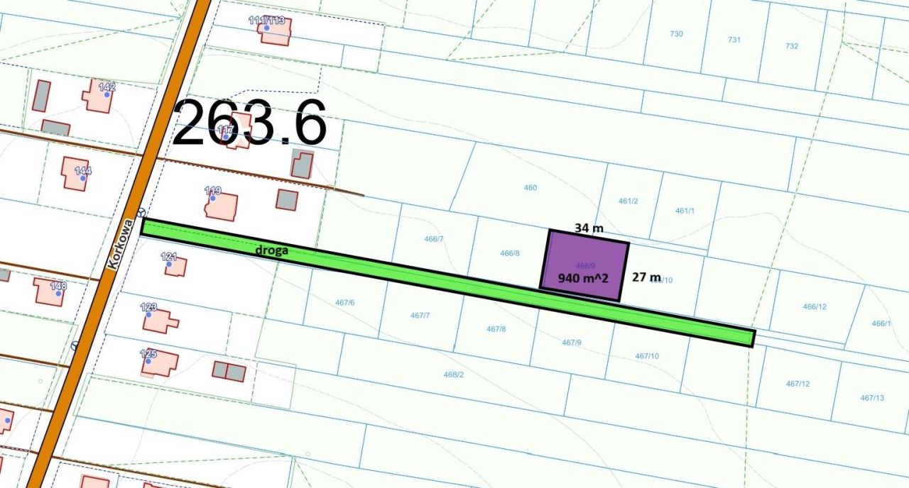 Działka budowlana Częstochowa Brzeziny Wielkie, ul. Korkowa. Zdjęcie 2