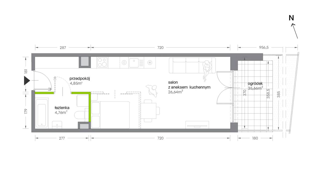 Mieszkanie 1-pokojowe Kraków Krowodrza, ul. Żabiniec. Zdjęcie 7