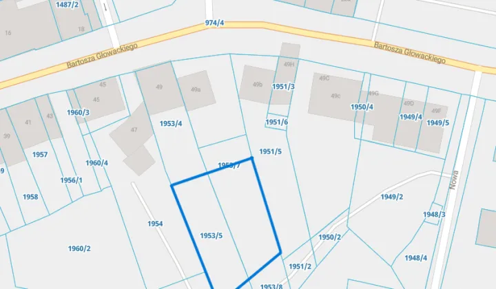 Działka budowlana Brzesko Centrum, ul. Bartosza Głowackiego