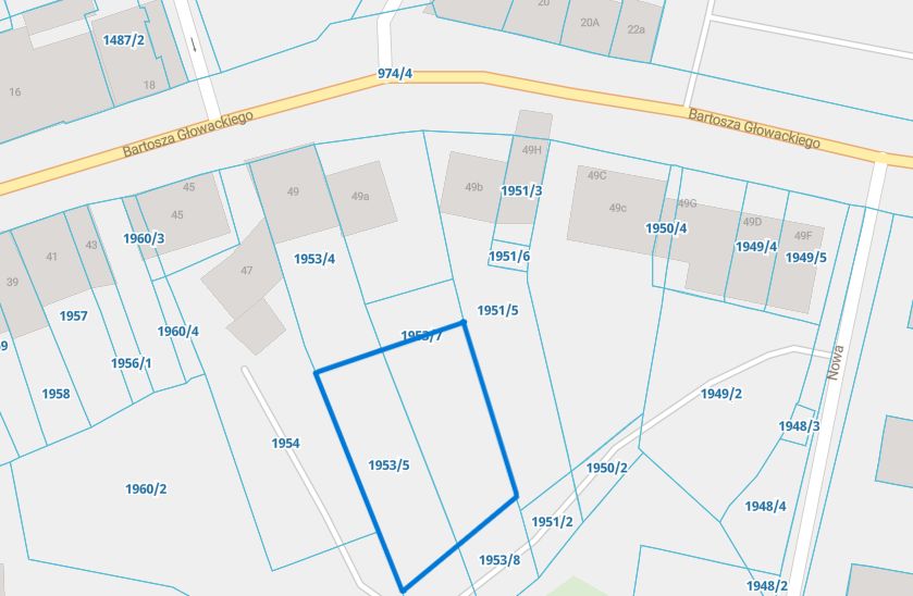 Działka budowlana Brzesko Centrum, ul. Bartosza Głowackiego. Zdjęcie 1