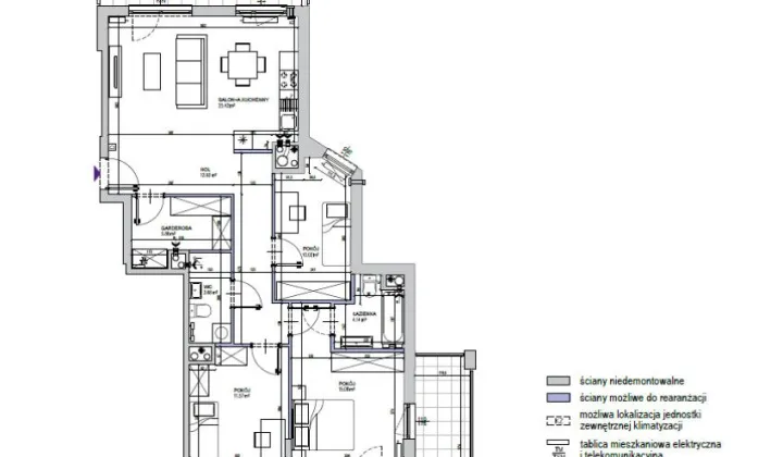 Mieszkanie 4-pokojowe Warszawa Mokotów, ul. Bokserska