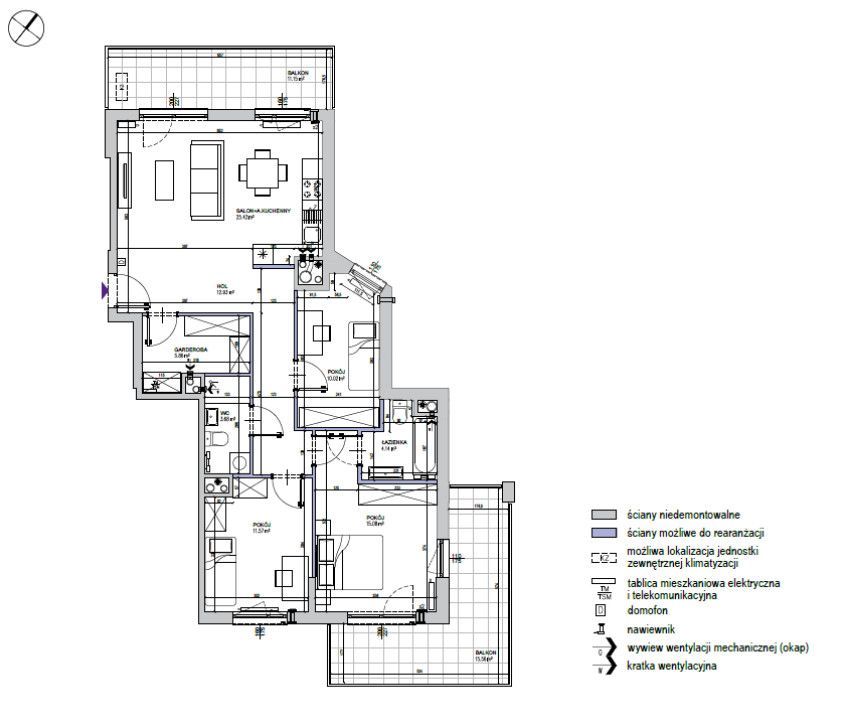 Mieszkanie 4-pokojowe Warszawa Mokotów, ul. Bokserska. Zdjęcie 1
