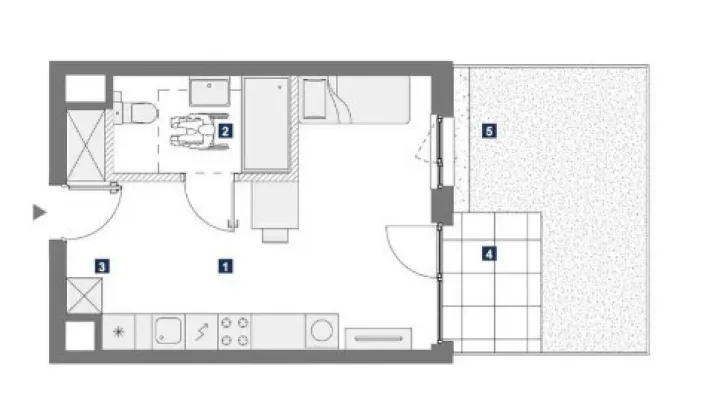 Mieszkanie 1-pokojowe Warszawa Mokotów, ul. Antoniewska