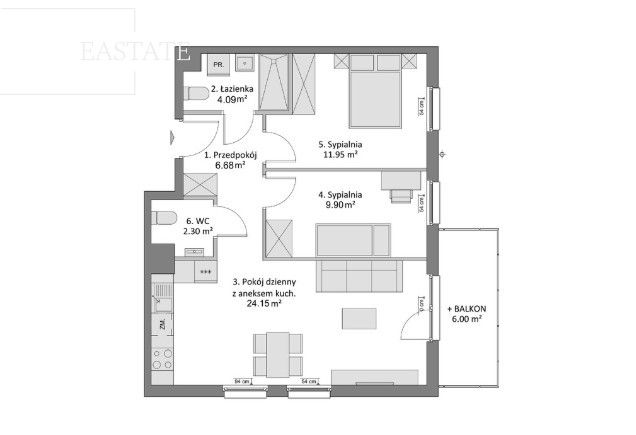 Mieszkanie 3-pokojowe Gdańsk Łostowice, ul. Pastelowa. Zdjęcie 10