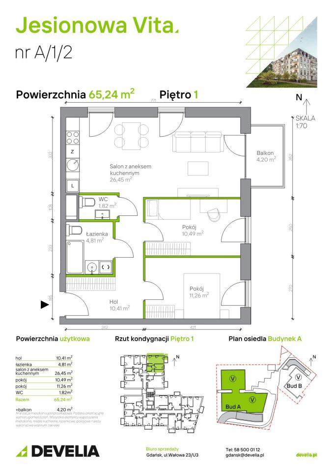 Mieszkanie 3-pokojowe Gdańsk Wrzeszcz, ul. Jesionowa. Zdjęcie 6