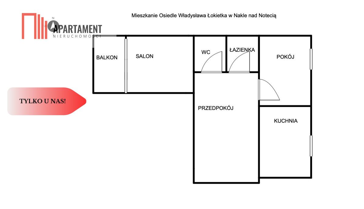 Mieszkanie 2-pokojowe Nakło nad Notecią, os. Władysława Łokietka. Zdjęcie 9