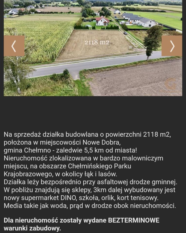 Działka budowlana Nowe Dobra Łąki. Zdjęcie 2