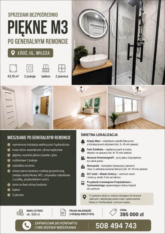 Mieszkanie 2-pokojowe Łódź Widzew, ul. Wilcza. Zdjęcie 1