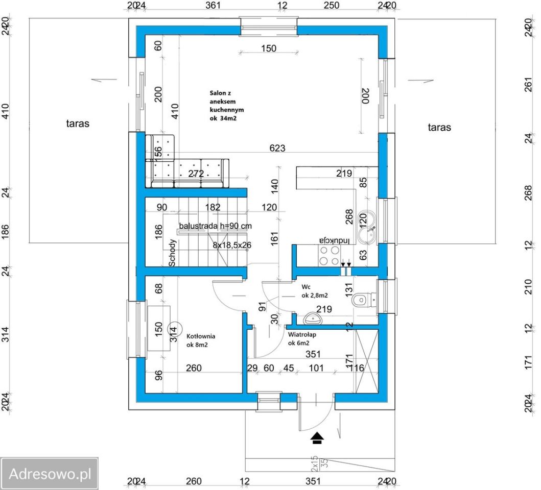 dom wolnostojący, 4 pokoje Adamów. Zdjęcie 2