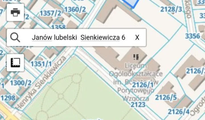 Działka inwestycyjna Janów Lubelski, ul. Henryka Sienkiewicza