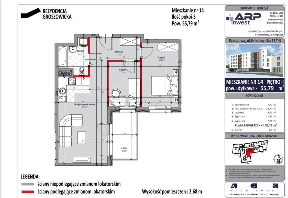 Mieszkanie 3-pokojowe Warszawa Praga-Południe, ul. Groszowicka. Zdjęcie 7