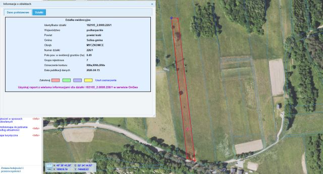 Działka rolna Myczkowce Podkamionka. Zdjęcie 1