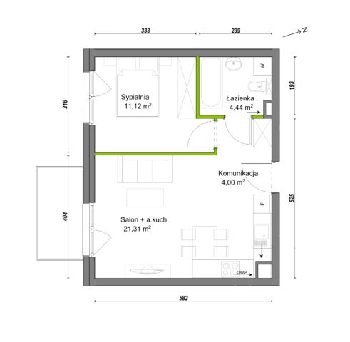 Mieszkanie 2-pokojowe Wrocław Ołtaszyn, ul. Orawska. Zdjęcie 8