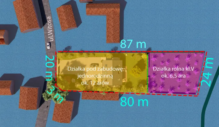 Działka rolno-budowlana Gozdnica, ul. Witosa
