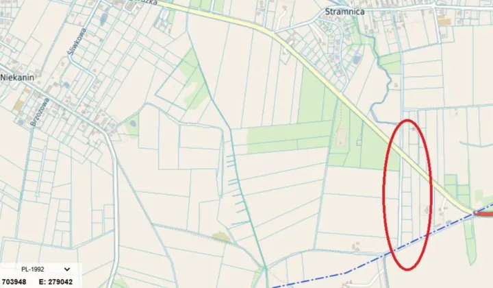 Działka budowlana Stramnica