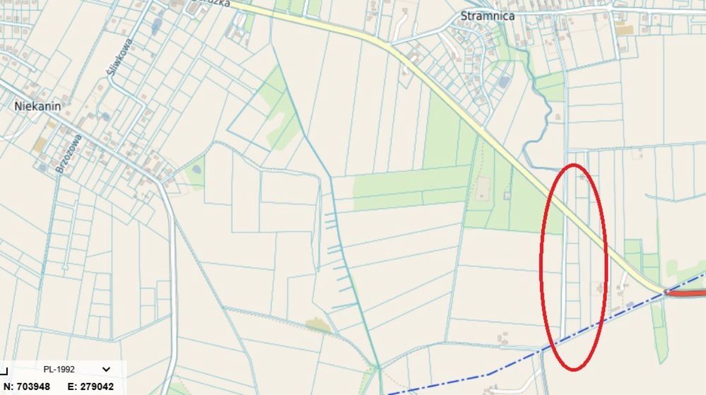 Działka budowlana Stramnica