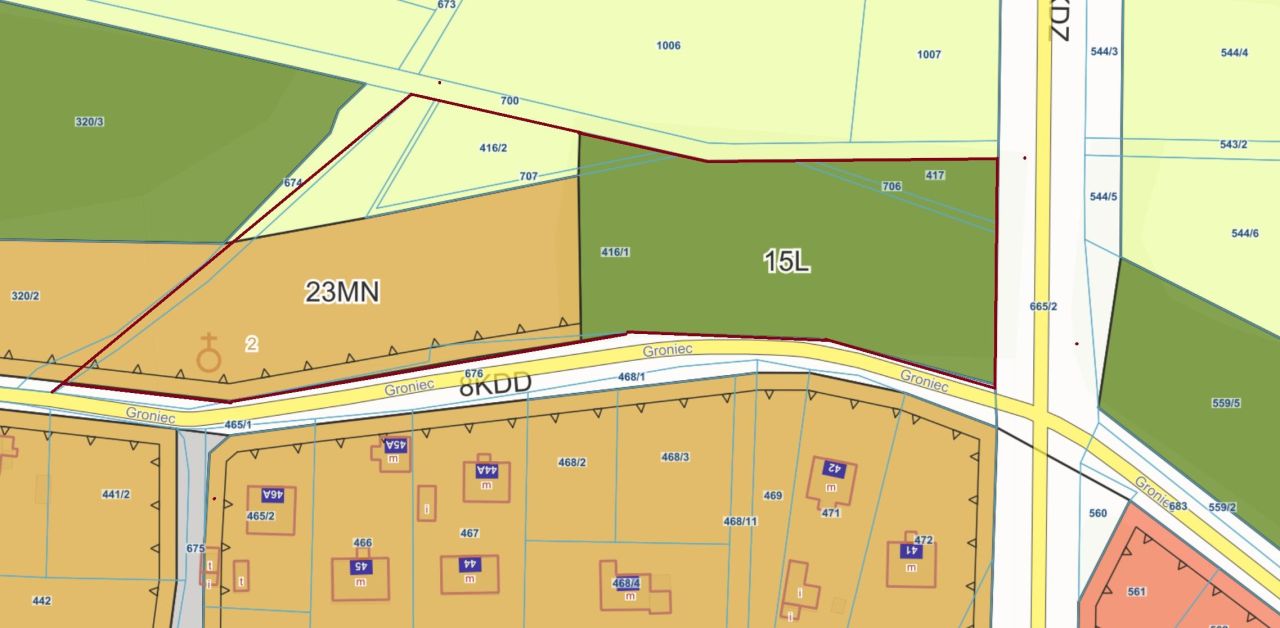 Działka rolno-budowlana Sławków Groniec, ul. Groniec