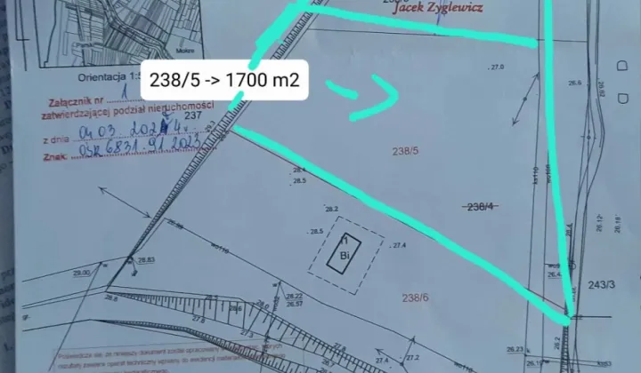 Działka budowlana Zakurzewo