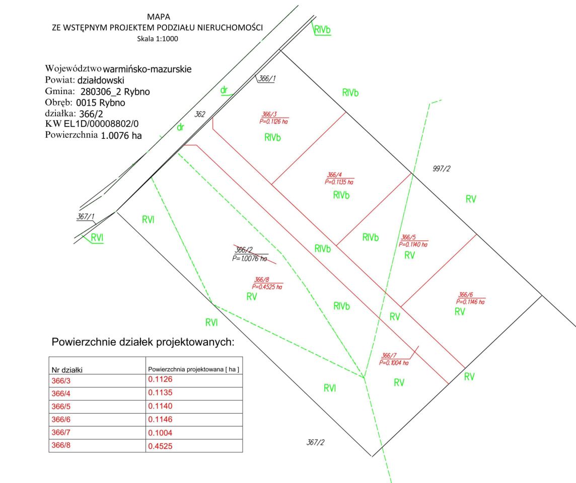 Działka budowlana Rybno. Zdjęcie 4