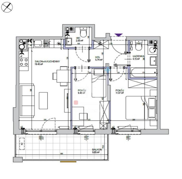 Mieszkanie 3-pokojowe Warszawa Mokotów, ul. Bokserska. Zdjęcie 9