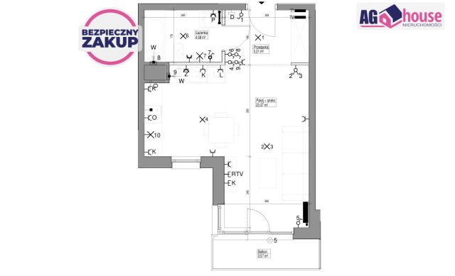 Mieszkanie 1-pokojowe Gdańsk Kowale, Szumilas. Zdjęcie 9