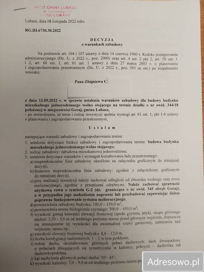 Działka budowlana Goraj. Zdjęcie 11