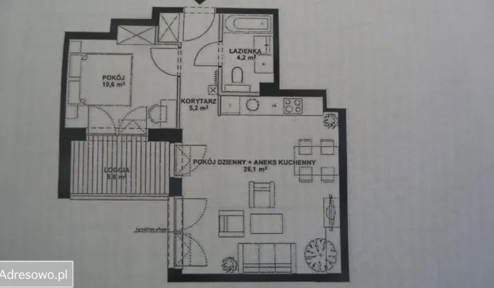 Mieszkanie 2-pokojowe Sopot, ul. Stefana Okrzei