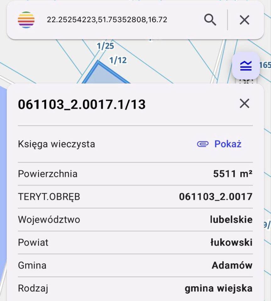 Działka rolno-budowlana Adamów. Zdjęcie 2
