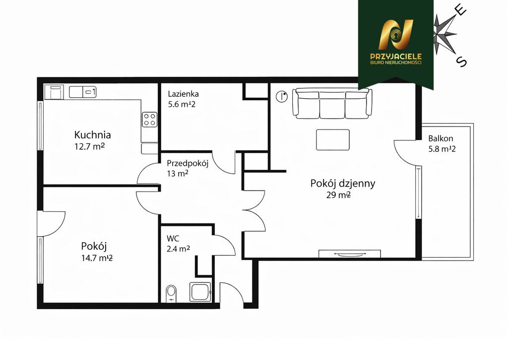 Mieszkanie 2-pokojowe Gdańsk Zaspa, ul. Czarny Dwór. Zdjęcie 15