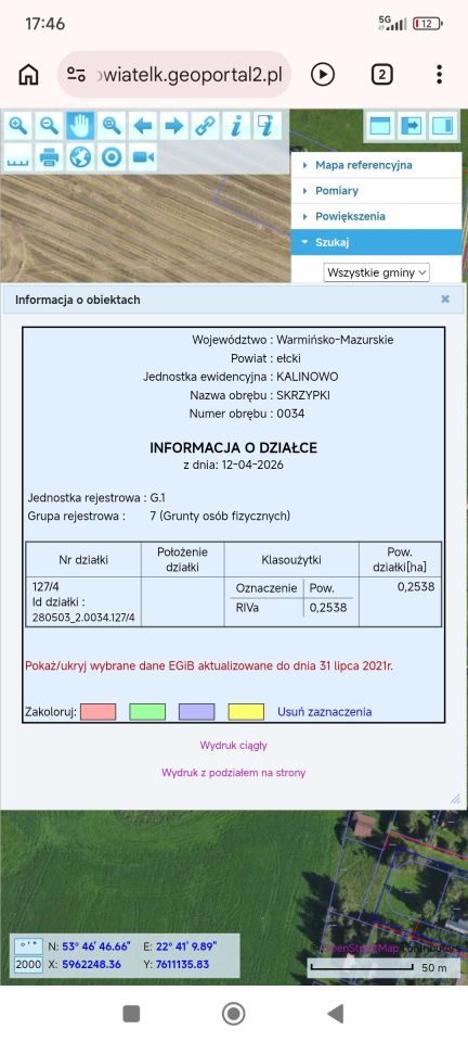 Działka rolno-budowlana Skrzypki. Zdjęcie 4