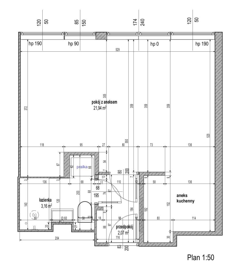 Mieszkanie 1-pokojowe Warszawa Śródmieście, al. Jana Pawła II. Zdjęcie 3