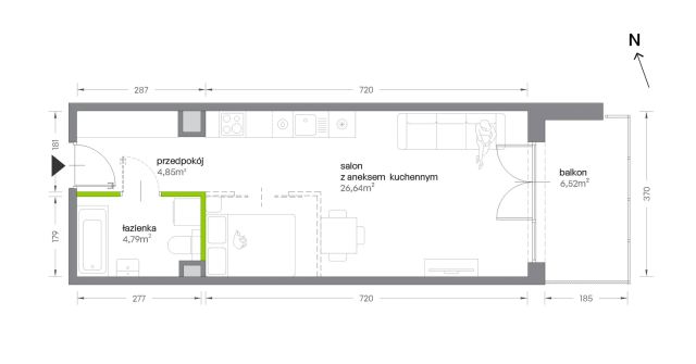 Mieszkanie 1-pokojowe Kraków Krowodrza, ul. Żabiniec. Zdjęcie 7