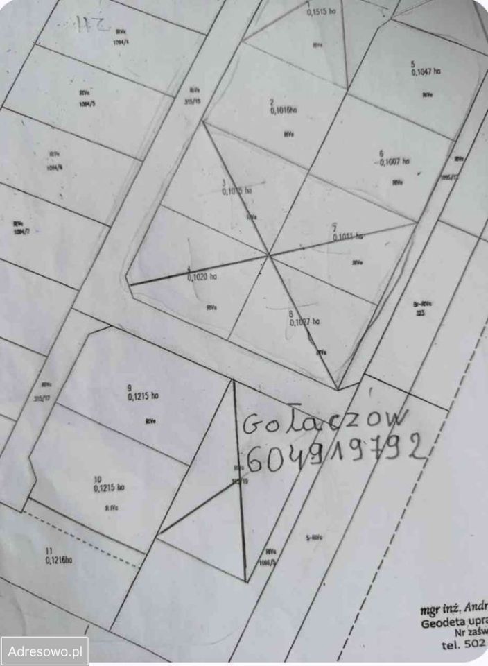 Działka budowlana Gołaczów. Zdjęcie 2