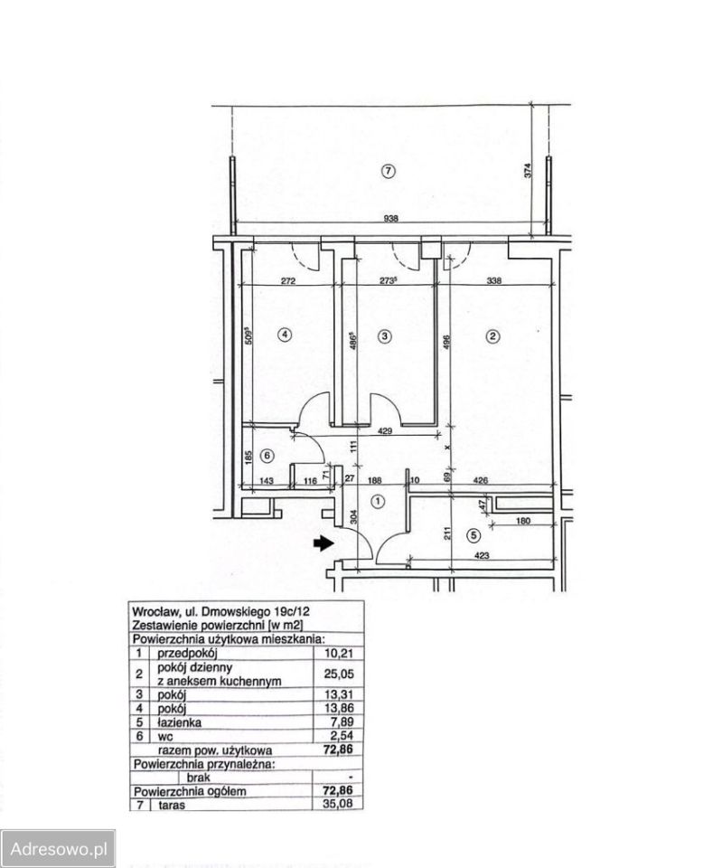 Mieszkanie 3-pokojowe Wrocław Śródmieście, ul. Romana Dmowskiego. Zdjęcie 20