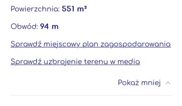 Działka budowlana Gliniany Folwarczysko, ul. Potocka