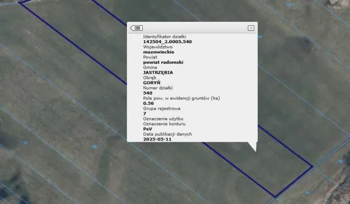 Działka rolna Goryń