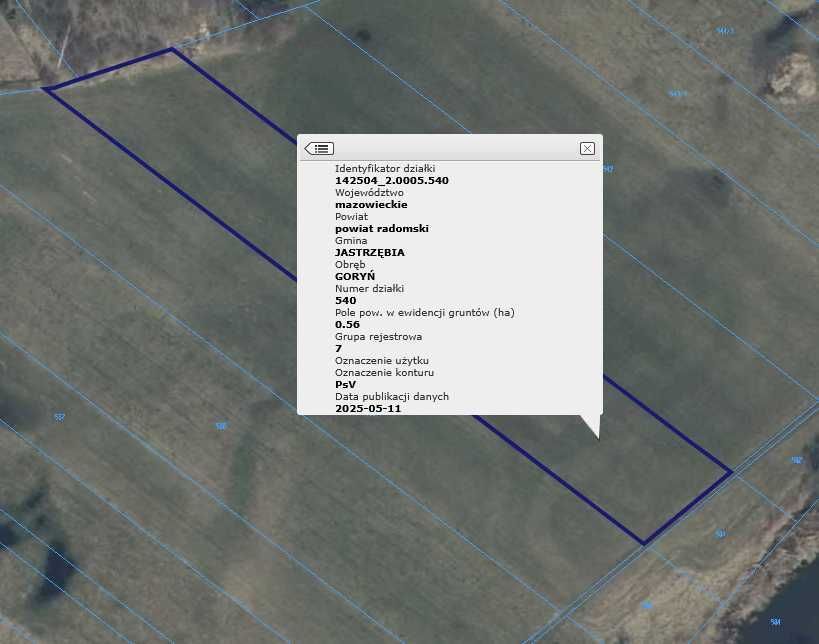 Działka rolna Goryń