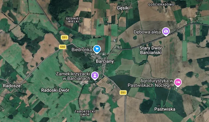 Działka rolna Barciany
