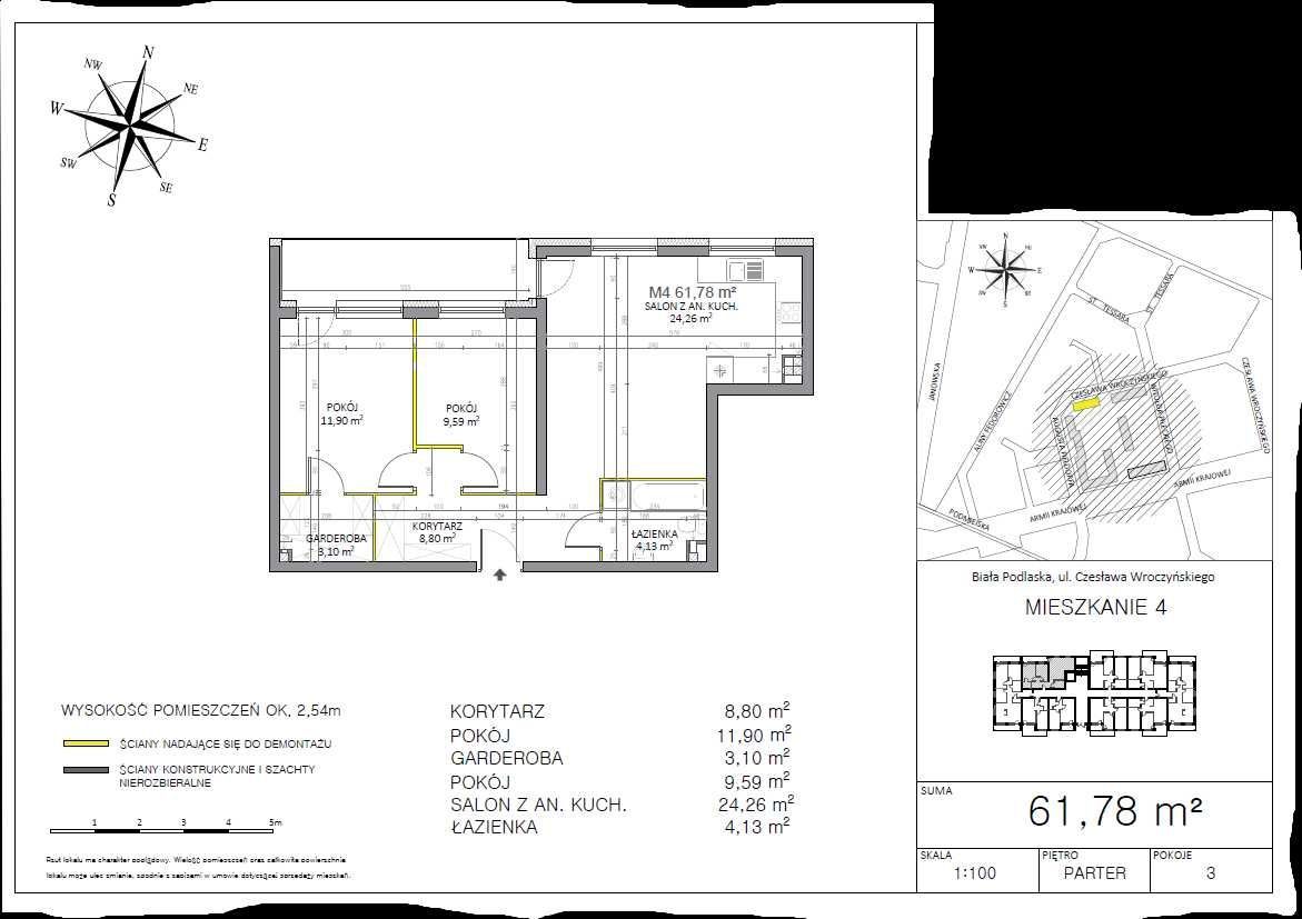 Mieszkanie 3-pokojowe Biała Podlaska, ul. Czesława Wroczyńskiego. Zdjęcie 5