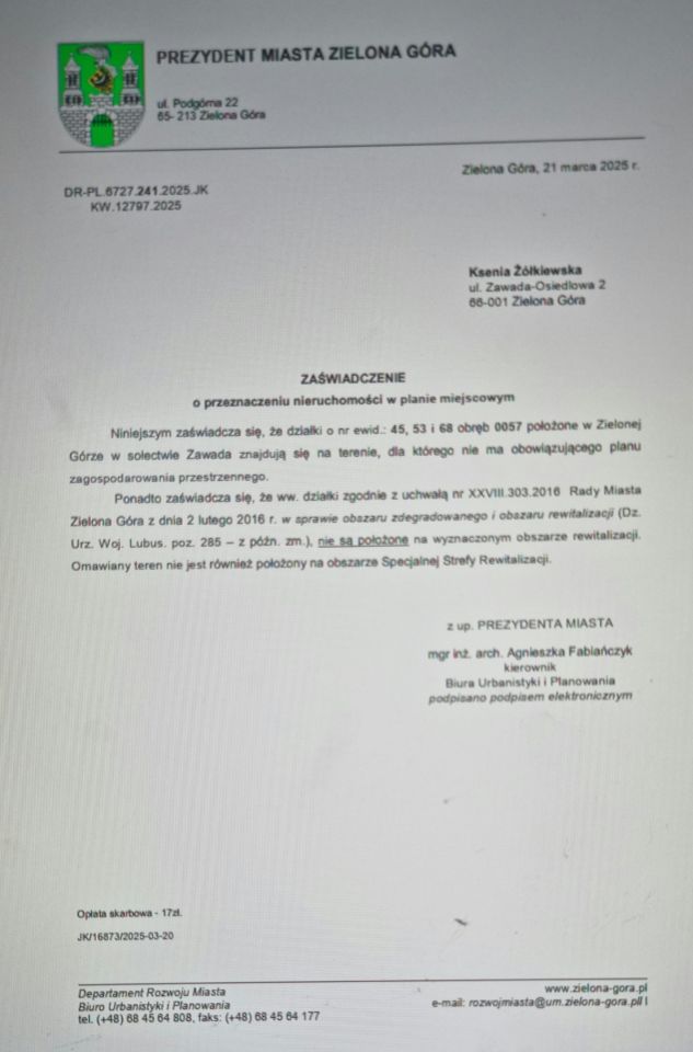 Działka rolna Zielona Góra Zawada. Zdjęcie 4