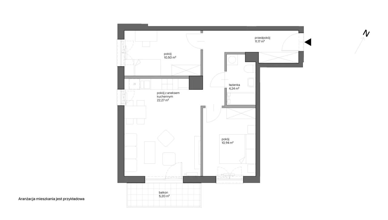 Mieszkanie 3-pokojowe Kraków Bieżanów, ul. Henryka i Karola Czeczów. Zdjęcie 7